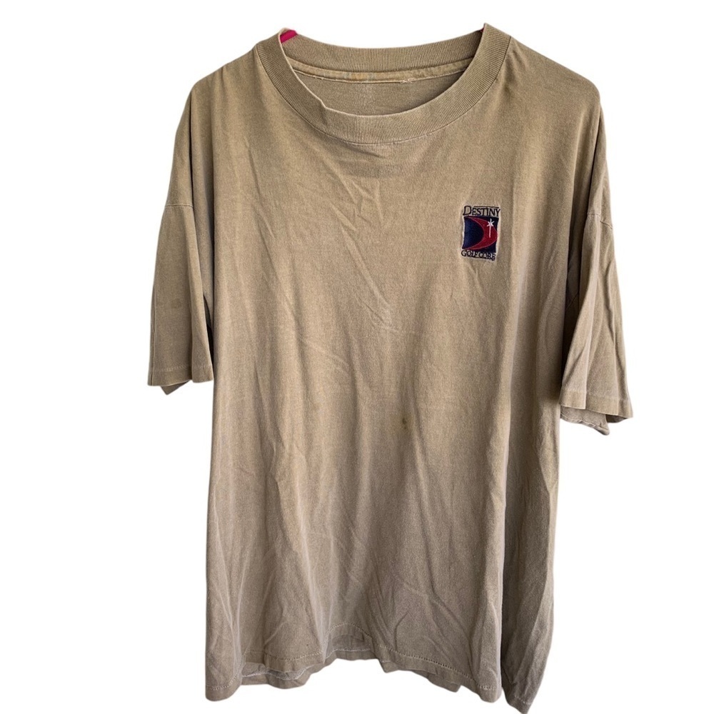 Vintage Tee Shirt Destiny Golf Core Mens Adult Size XL Brown 90s